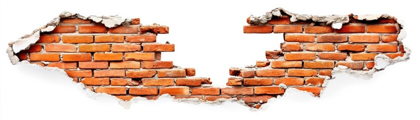 Obraz premium Damaged Brick Wall Section (1)