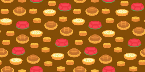 desserts, pastries and cake illustration pattern. Cake Seamless Pattern background. pie pattern background. 