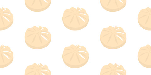 steamed bun chinese food pattern background. Baozi pattern illustration. steamed stuffed buns pattern background. 