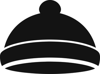 Beanie Top Silhouette Vector Illustration Black