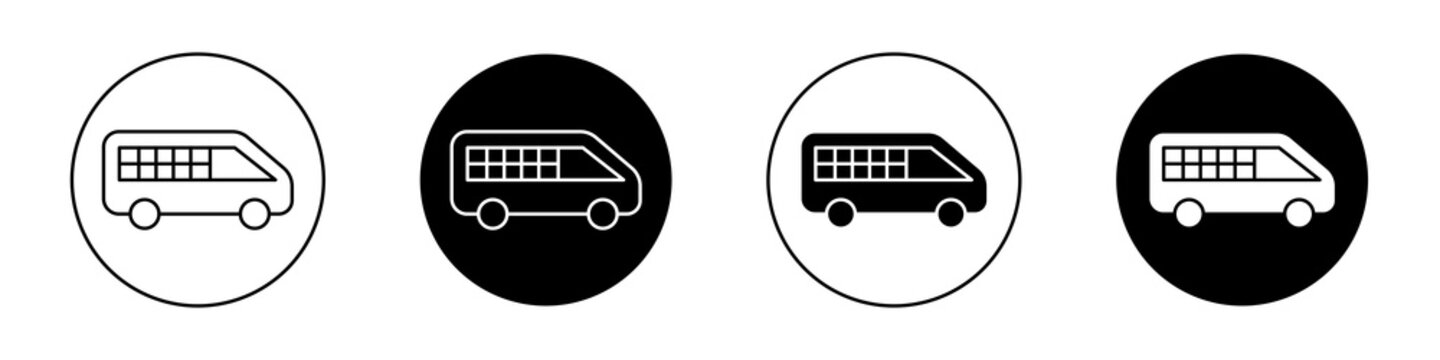 Van flat illustration of vector icon on white background.
