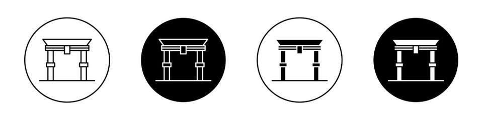Torii gate flat illustration of vector icon on white background.
