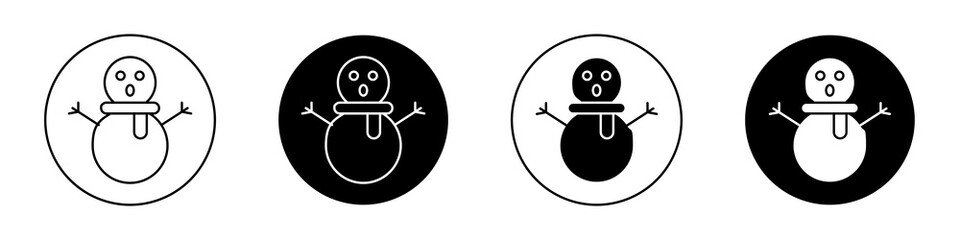 Snowman flat illustration of vector icon on white background.