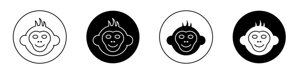 Monkey flat illustration of vector icon on white background.