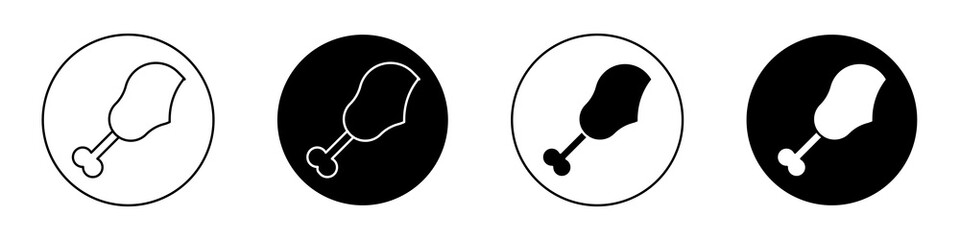 Drumstick bite flat illustration of vector icon on white background.