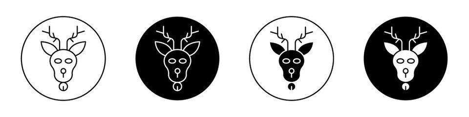 Deer rudolph flat illustration of vector icon on white background.