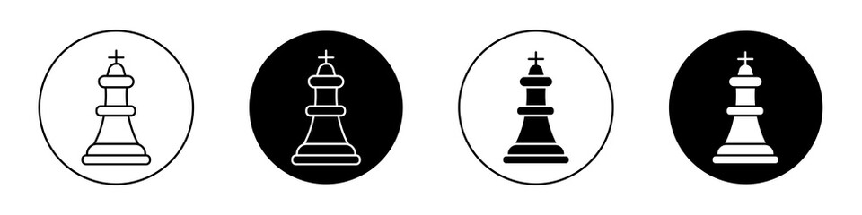 Chess king flat illustration of vector icon on white background.
