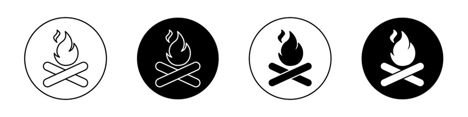Campfire flat illustration of vector icon on white background.