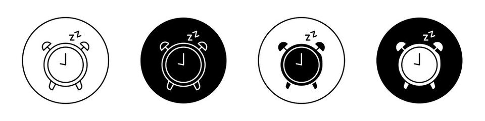Alarm snooze flat illustration of vector icon on white background.