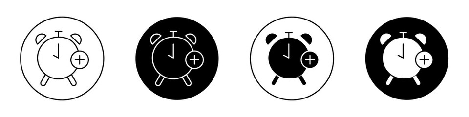 Alarm plus flat illustration of vector icon on white background.