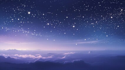 Fototapeta premium A night sky filled with twinkling stars and soft gradients, symbolizing quiet reflection, hope, and the vastness of emotional space