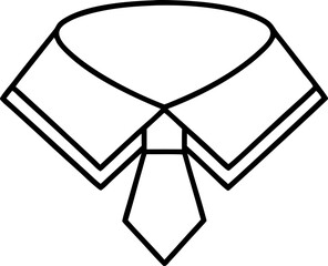 Collar Tip Line Art Vector Illustration With White