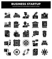 Collection of 25 Business Startup Icons: A Guide to Launching Your Venture
