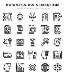 icons set. Business Presentation for web. app. vector illustration.