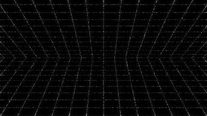 Futuristic white particles digital grid tunnel animation background - Powered by Adobe