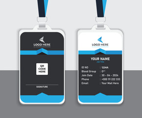 Modern ID card design template. Corporate identity card design. Professional employee id card. Vector Template.