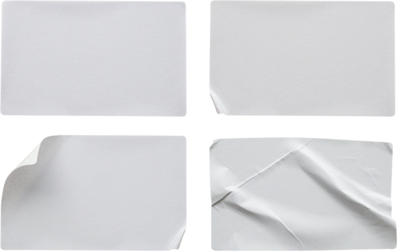 Paper sticker label isolated on white background