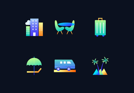 Modern Vacation Icon Collection