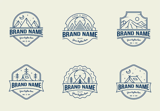 Retro Outdoor Exploration Emblem Set