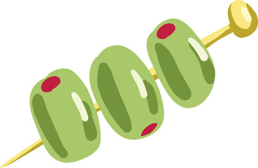 Skewered Green Olives with Pimientos