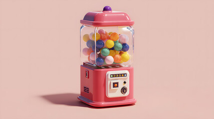 3D gacha machine with capsule balls