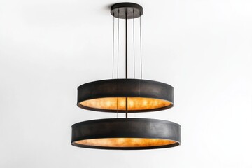 multi-tiered pendant light chandelier isolate on white background