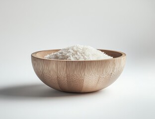Wooden bowl filled with uncooked rice (1)