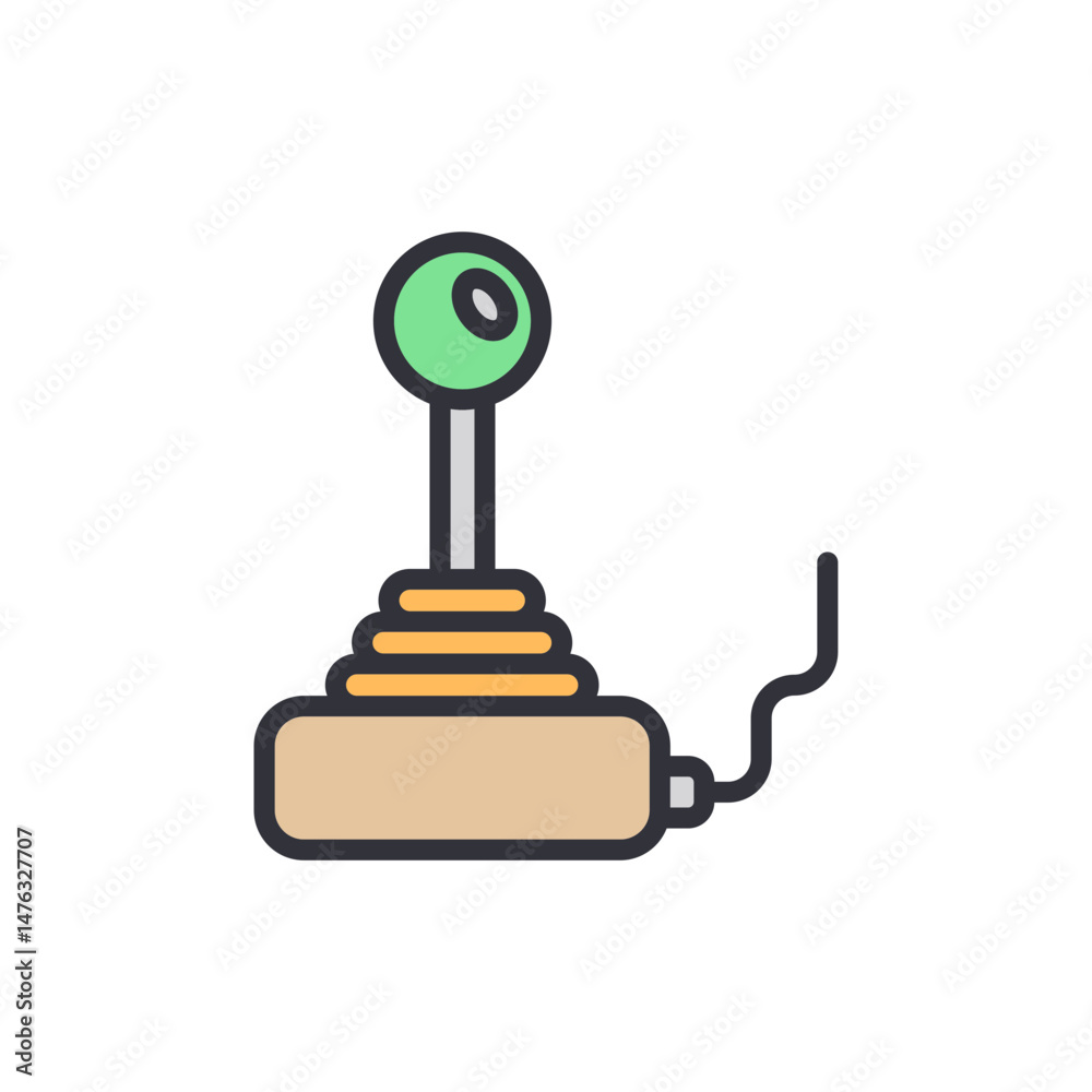 Poster isolated game controller icon with playful design on transparent backdrop
