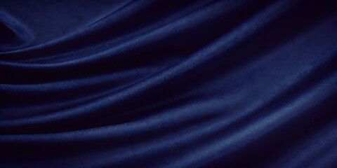Fototapeta premium Black blue silk satin. Dark elegant background with space for design. Soft folds. Wavy. Shiny smooth fabric. Luxurious. Valentine, 14.02, Christmas, New year, festive.