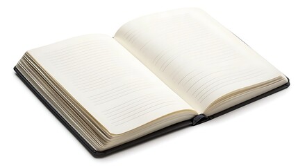 Open notebook with blank pages for creative concepts