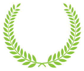 月桂冠 葉冠 シンプルなエムブレムの素材 黄緑