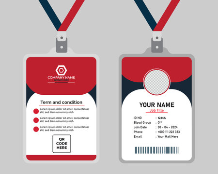 Professional Business ID Card Design Template. Premium Identity Badge Template for Companies.