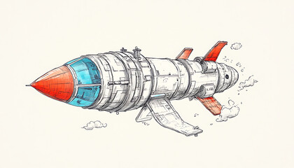 Retro Rocket Spacecraft Flight.