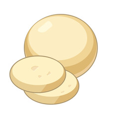 Vector illustration of sliced ​​mozarella cheese