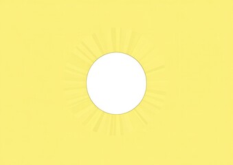 Blank sunburst on pastel yellow background