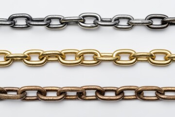 Obraz premium Chains isolated on clean canvas for e-commerce and manufacturing applications, ideal for business promotion and marketing collateral