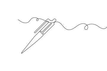Pen icon continuous one line drawing Minimalist outline vector design
