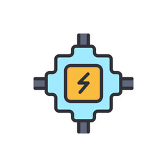 Stylized Electric Circuit Symbol Depicting Energy And Modern Technology