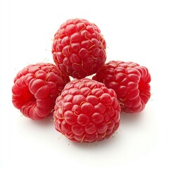 Fresh, plump raspberries clustered together