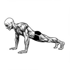 Fototapeta premium a man doing push up on his chest