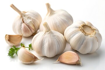 Garlic bulb isolated on white background &ndash; high resolution