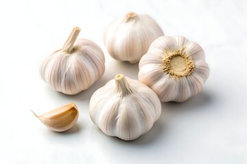 Garlic bulb isolated on white background – clean studio shot