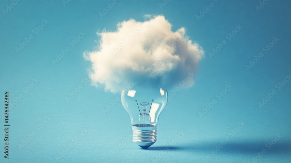 Poster cloud shaped like a bright idea in a light bulb.