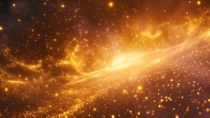Fototapeta premium Cinematic glowing particles in vast abstract space, grainy medium surface