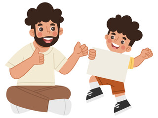 Illustration of Father and Son Together