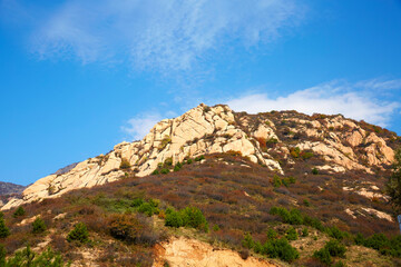 Lanxian Bailongshan rocky mount autumn landscape, Shanxi, China 