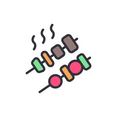 Delightful Barbecue Skewers With Assorted Ingredients For Grill Party