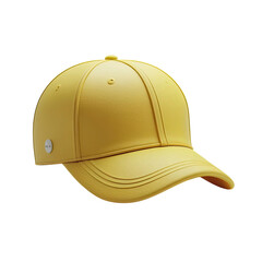 Fototapeta premium Yellow Baseball Cap 3D PNG Icon with Transparent Background Image