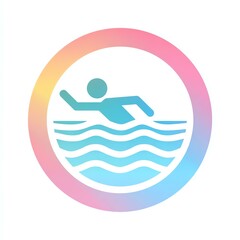 Fototapeta premium warning symbol Forbidden prohibit icons An illustration of a swimmer gracefully gliding through water, representing athleticism and fitness in competitive swimming.