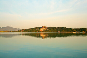 Fototapeta premium Beijing Summer Palace in autumn with traditional buildings, China